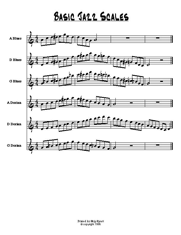 Saxophone Jazz Scales